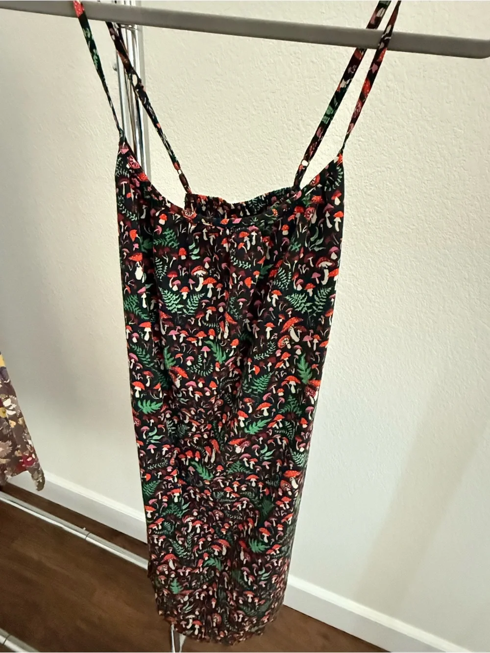 Printfresh Black Floral & Fern Slip Dress